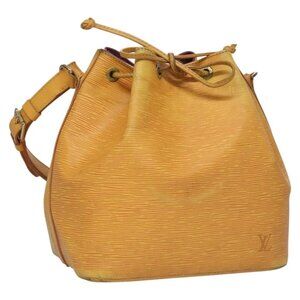 Authentic LOUIS VUITTON Epi Petit Noe Shoulder Bag Yellow M44109 LV